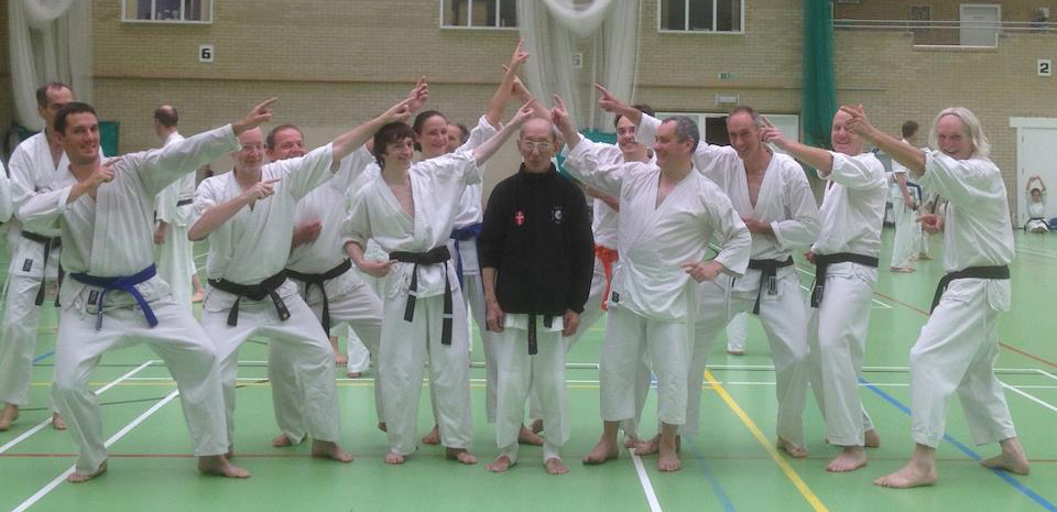 Members of the club at a course with sensei