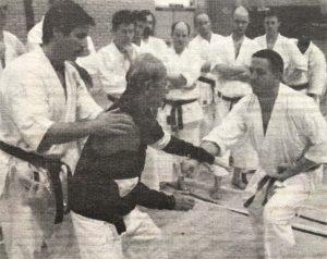 Old photograph of Jonathan and Master Harada