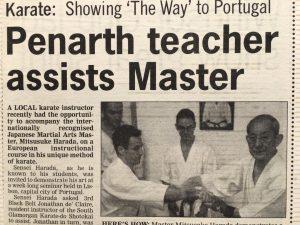 Newspaper article reads 'Penarth teacher assists Master'